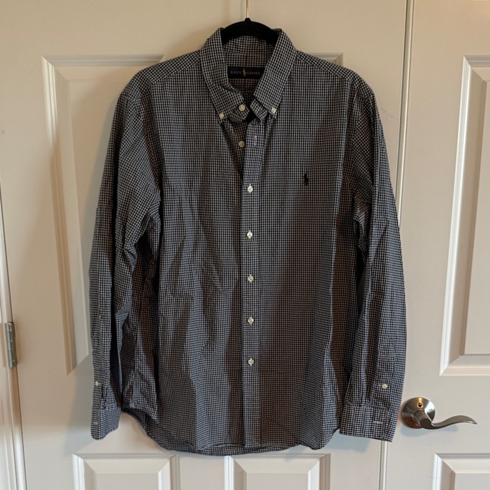 Ralph Lauren Size Large Blue & White Checkered Shirt
